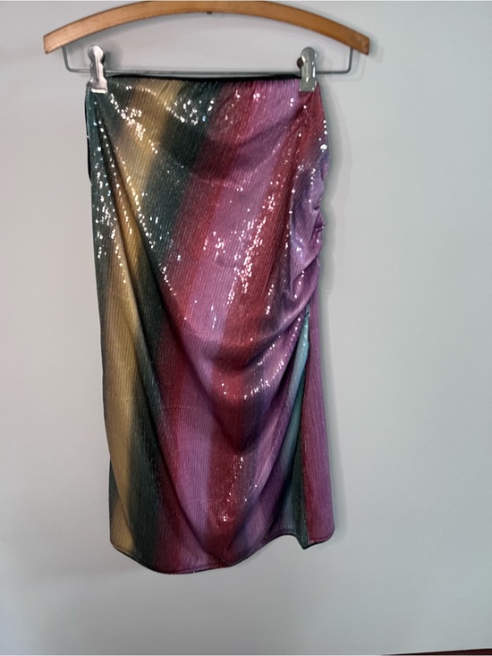 Cider Dresses & Skirts - Cider Rainbow Sequin Ombre Tube Dress Ruched Bodycon Mini Size 0XL
